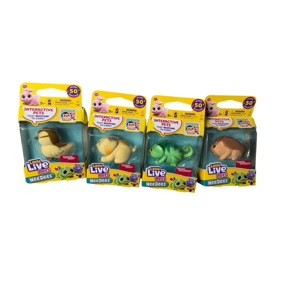 Little‎ Live Pets NeeDees Interactive Pet Dandee Rare/Chameleon Lot Of 4